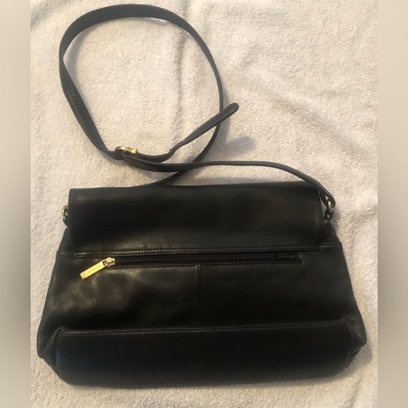 Stone Mountain Black Leather Purse with Shoulder Strap Excellent Cond 13.5x8” - Picture 6 of 8